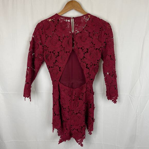Lovers + Friends Women's Peony Romper 3" Inseam Burgandy Wine Red Size S - Picture 6 of 9